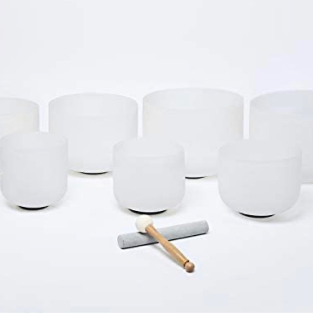 432 Hz 8-16 inch Quartz Set of 7 PCS Crystal Singing Bowl Sound Healing